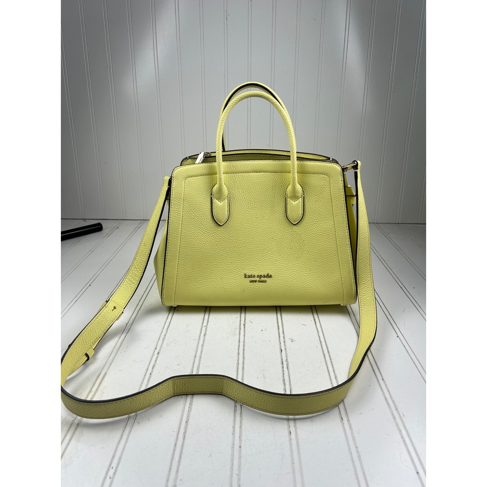 Kate Spade Knott Yellow Pebbled Leather Vintage Medium Shoulder Bag w Strap - Picture 8 of 13